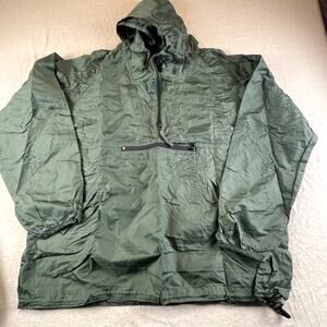 Vintage Gap Windbreaker Hoodie Anorak Jacket & Bag Large Green Pullover Packable